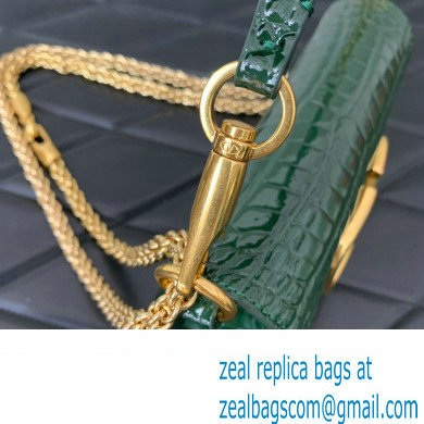 Valentino Loco Small Shoulder Bag In Croco Pattern Green 2023 - Click Image to Close