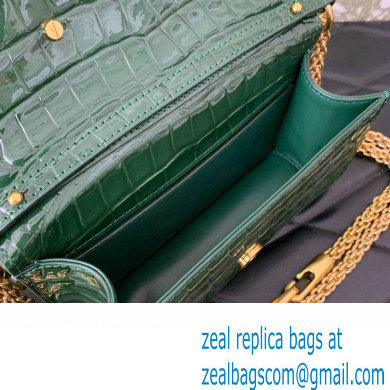 Valentino Loco Small Shoulder Bag In Croco Pattern Green 2023