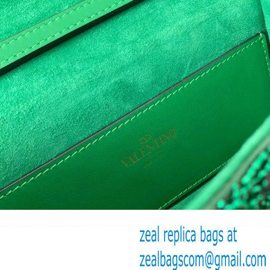 Valentino Loco Small Shoulder Bag in 3D Sequins Embroidery bamboo green 2023