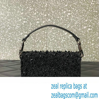 Valentino Loco Small Shoulder Bag in 3D Sequins Embroidery black 2023 - Click Image to Close