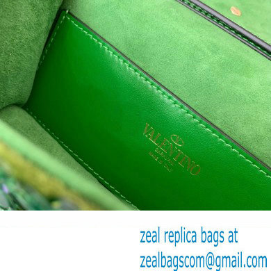 Valentino Loco Small Shoulder Bag in 3D Sequins Embroidery green 2023