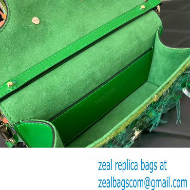 Valentino Loco Small Shoulder Bag in 3D Sequins Embroidery green 2023 - Click Image to Close