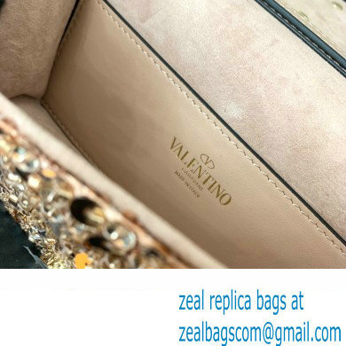 Valentino Loco Small Shoulder Bag in 3D Sequins Embroidery nude Pink 2023 - Click Image to Close