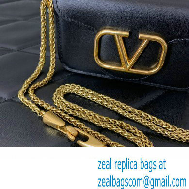 Valentino Loco micro Bag In Calfskin Leather With Chain 416 Black 2023 - Click Image to Close