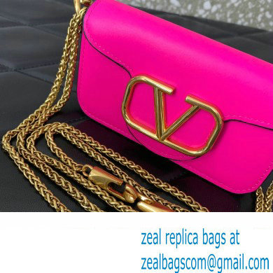 Valentino Loco micro Bag In Calfskin Leather With Chain 416 Fuchsia 2023