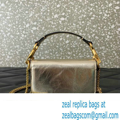 Valentino Loco micro Bag In Calfskin Leather With Chain 416 Metallic Gold 2023 - Click Image to Close