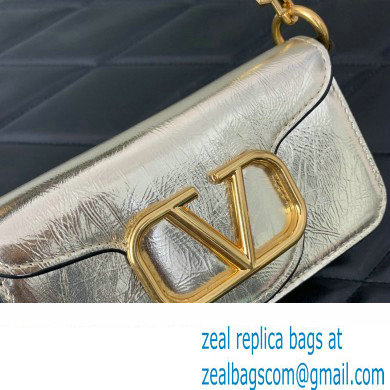 Valentino Loco micro Bag In Calfskin Leather With Chain 416 Metallic Gold 2023