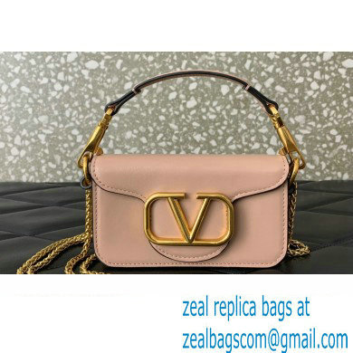 Valentino Loco micro Bag In Calfskin Leather With Chain 416 Nude 2023 - Click Image to Close