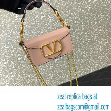 Valentino Loco micro Bag In Calfskin Leather With Chain 416 Nude 2023 - Click Image to Close