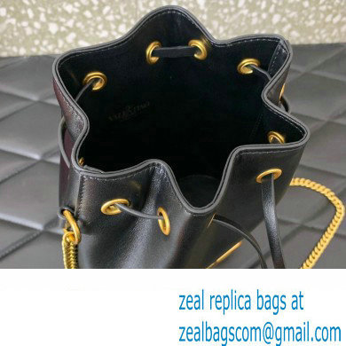 Valentino Mini Bucket Bag In Nappa With Vlogo Signature Chain Black 2023