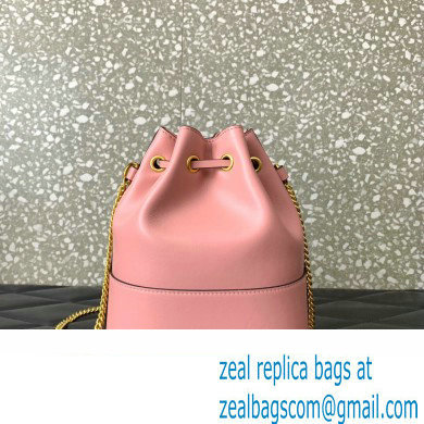 Valentino Mini Bucket Bag In Nappa With Vlogo Signature Chain Pink 2023 - Click Image to Close