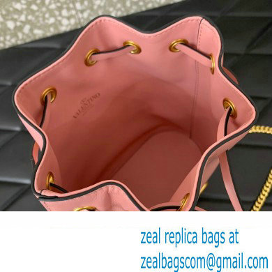 Valentino Mini Bucket Bag In Nappa With Vlogo Signature Chain Pink 2023 - Click Image to Close