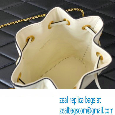 Valentino Mini Bucket Bag In Nappa With Vlogo Signature Chain White 2023 - Click Image to Close