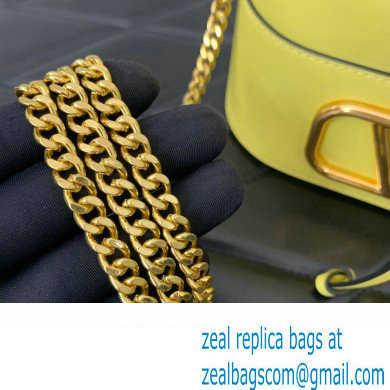 Valentino Mini Bucket Bag In Nappa With Vlogo Signature Chain Yellow 2023 - Click Image to Close