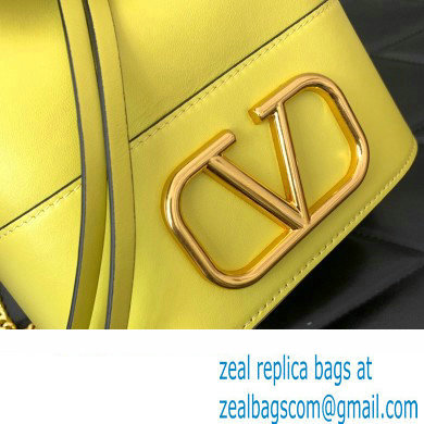 Valentino Mini Bucket Bag In Nappa With Vlogo Signature Chain Yellow 2023 - Click Image to Close