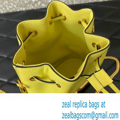 Valentino Mini Bucket Bag In Nappa With Vlogo Signature Chain Yellow 2023