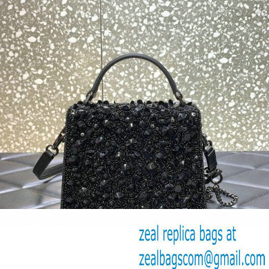 Valentino Mini VSling Bag in Beads 3D Embroidery with Crystals and Sequins black 2023 - Click Image to Close