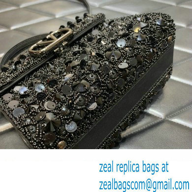 Valentino Mini VSling Bag in Beads 3D Embroidery with Crystals and Sequins black 2023