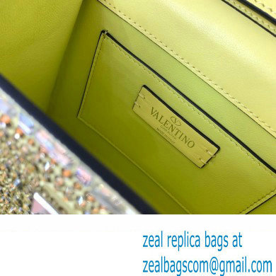 Valentino Mini VSling Bag with Sparkling Crystal Embroidery Yellow 2023 - Click Image to Close
