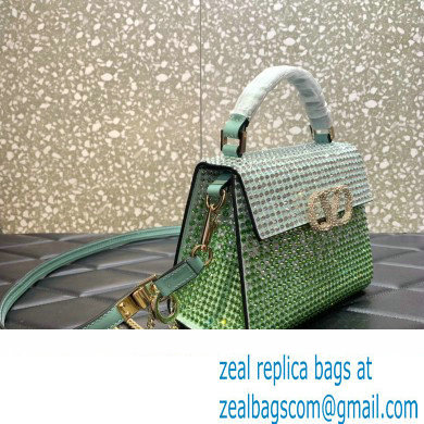 Valentino Mini VSling Bag with rhinestone gradient Green 2023