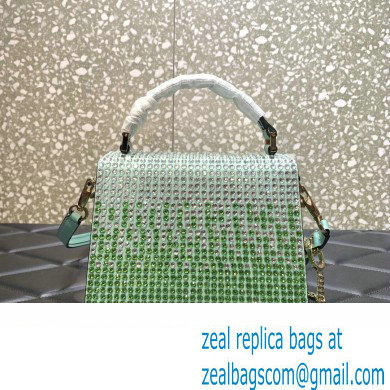 Valentino Mini VSling Bag with rhinestone gradient Green 2023