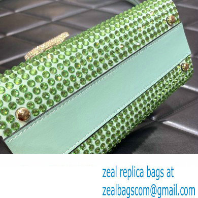Valentino Mini VSling Bag with rhinestone gradient Green 2023 - Click Image to Close