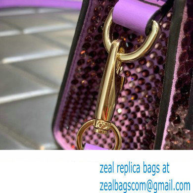 Valentino Mini VSling Bag with rhinestone gradient Purple 2023 - Click Image to Close