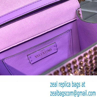 Valentino Mini VSling Bag with rhinestone gradient Purple 2023