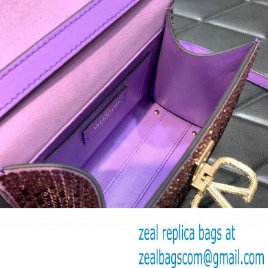 Valentino Mini VSling Bag with rhinestone gradient Purple 2023 - Click Image to Close