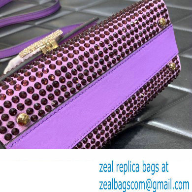 Valentino Mini VSling Bag with rhinestone gradient Purple 2023