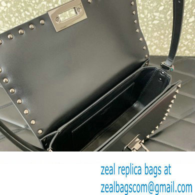 Valentino Rockstud23 Shoulder Bag In Smooth Calfskin 0240 Black 2023 - Click Image to Close