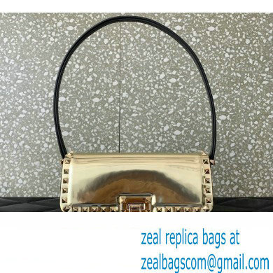 Valentino Rockstud23 Shoulder Bag In Smooth Calfskin 0240 Mirror Gold 2023