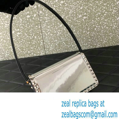 Valentino Rockstud23 Shoulder Bag In Smooth Calfskin 0240 Mirror Silver 2023 - Click Image to Close