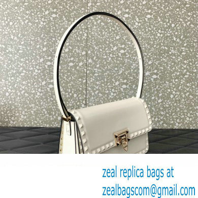 Valentino Rockstud23 Shoulder Bag In Smooth Calfskin 0240 White 2023 - Click Image to Close