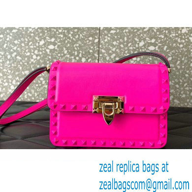 Valentino Rockstud23 Small Shoulder Bag In Smooth Calfskin 0242 Fuchsia 2023 - Click Image to Close