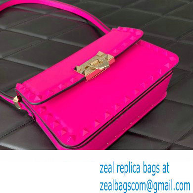 Valentino Rockstud23 Small Shoulder Bag In Smooth Calfskin 0242 Fuchsia 2023 - Click Image to Close