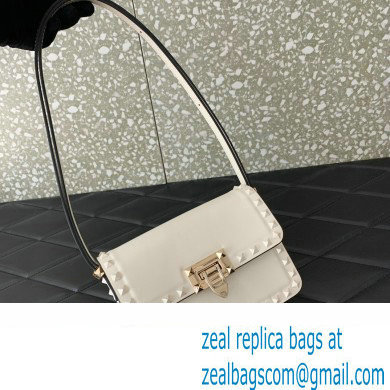 Valentino Rockstud23 Small Shoulder Bag In Smooth Calfskin 0242 White 2023 - Click Image to Close