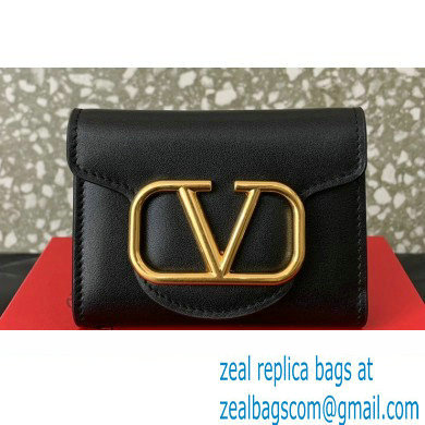 Valentino Small Loco Wallet in Calfskin Black 2023