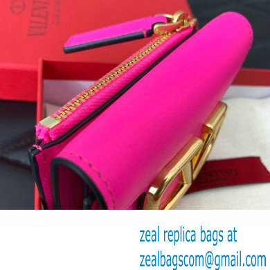 Valentino Small Loco Wallet in Calfskin Fuchsia 2023