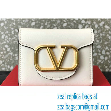 Valentino Small Loco Wallet in Calfskin White 2023