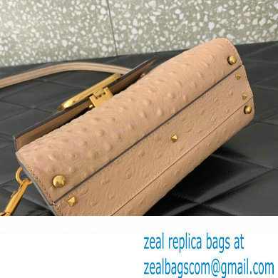 Valentino Small VSling bag in Ostrich Embossed Leather Nude 2023