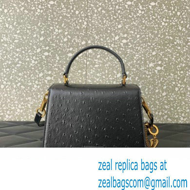 Valentino Small VSling bag in Ostrich Embossed Leather black 2023 - Click Image to Close