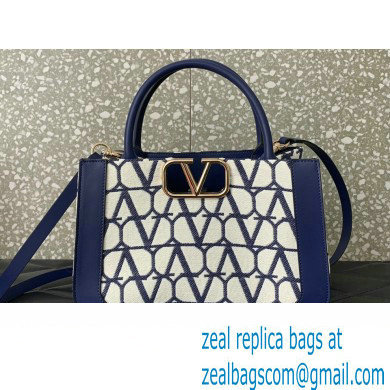 Valentino Small Vlogo Signature Toile Iconographe Handbag 0360 Blue 2023 - Click Image to Close