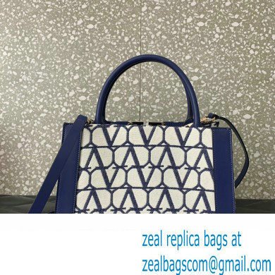 Valentino Small Vlogo Signature Toile Iconographe Handbag 0360 Blue 2023 - Click Image to Close