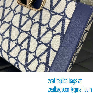 Valentino Small Vlogo Signature Toile Iconographe Handbag 0360 Blue 2023