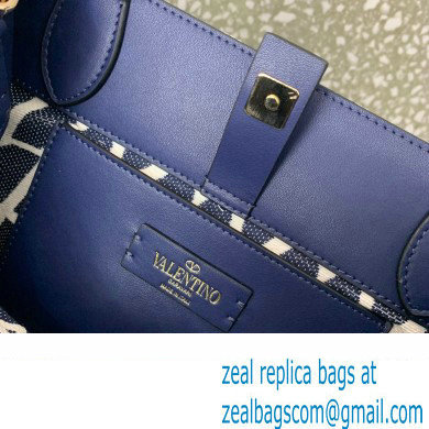 Valentino Small Vlogo Signature Toile Iconographe Handbag 0360 Blue 2023 - Click Image to Close