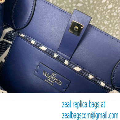 Valentino Small Vlogo Signature Toile Iconographe Handbag 0360 Blue 2023