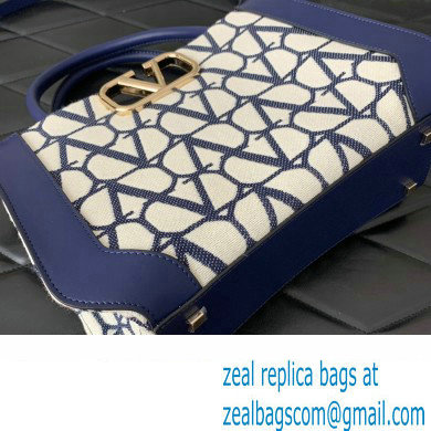 Valentino Small Vlogo Signature Toile Iconographe Handbag 0360 Blue 2023