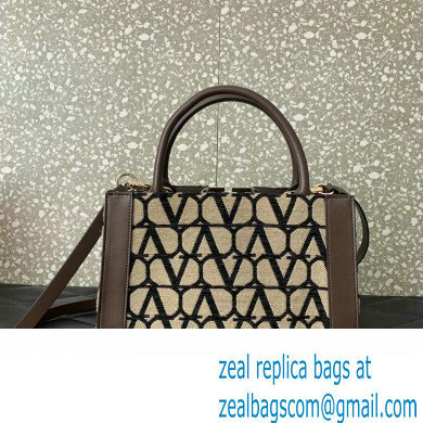 Valentino Small Vlogo Signature Toile Iconographe Handbag 0360 Coffee 2023