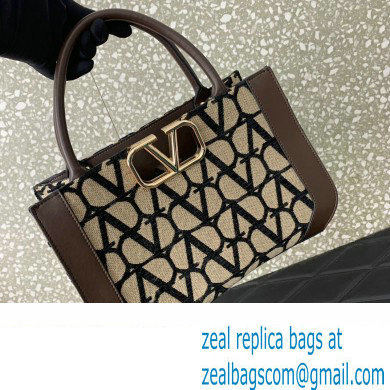 Valentino Small Vlogo Signature Toile Iconographe Handbag 0360 Coffee 2023 - Click Image to Close